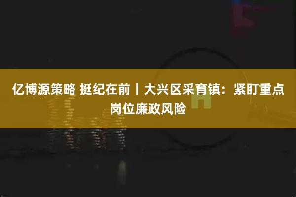 亿博源策略 挺纪在前丨大兴区采育镇：紧盯重点岗位廉政风险