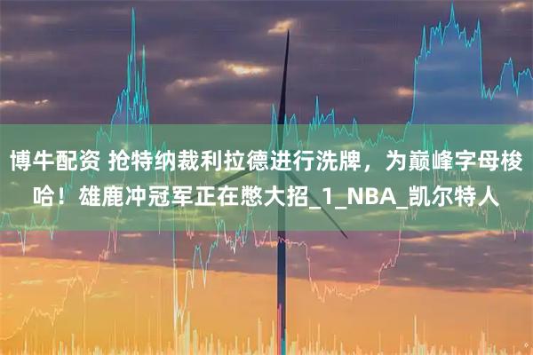 博牛配资 抢特纳裁利拉德进行洗牌，为巅峰字母梭哈！雄鹿冲冠军正在憋大招_1_NBA_凯尔特人